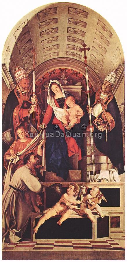 Madonna and Child with Sts Dominic, Gregory and Urban - 洛伦佐·洛图